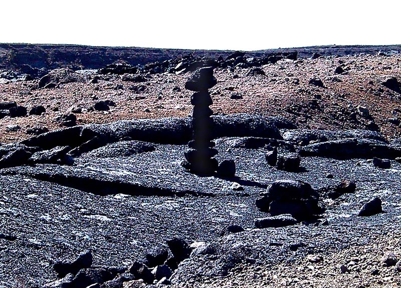 volcano stone pile
