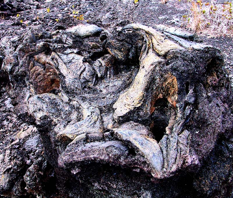 volcano treehole lava mass