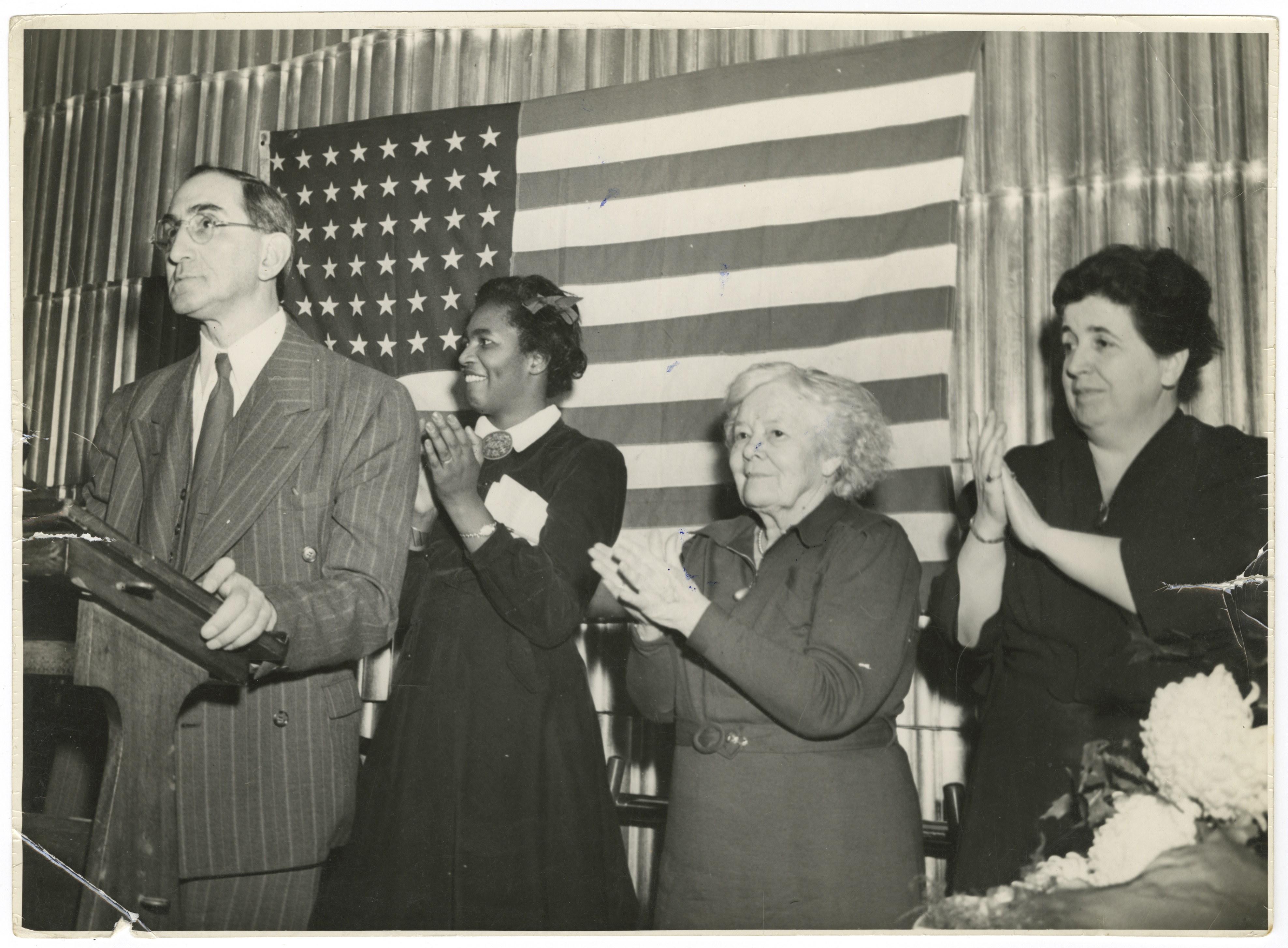 Communist Party U.S.A. leaders (left to right) Israel Amter, Claudia Jones, Ella Reeve Bloor, Elizabeth Gurley Flynn, 1941.